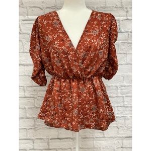 Flowy Rust Floral Top